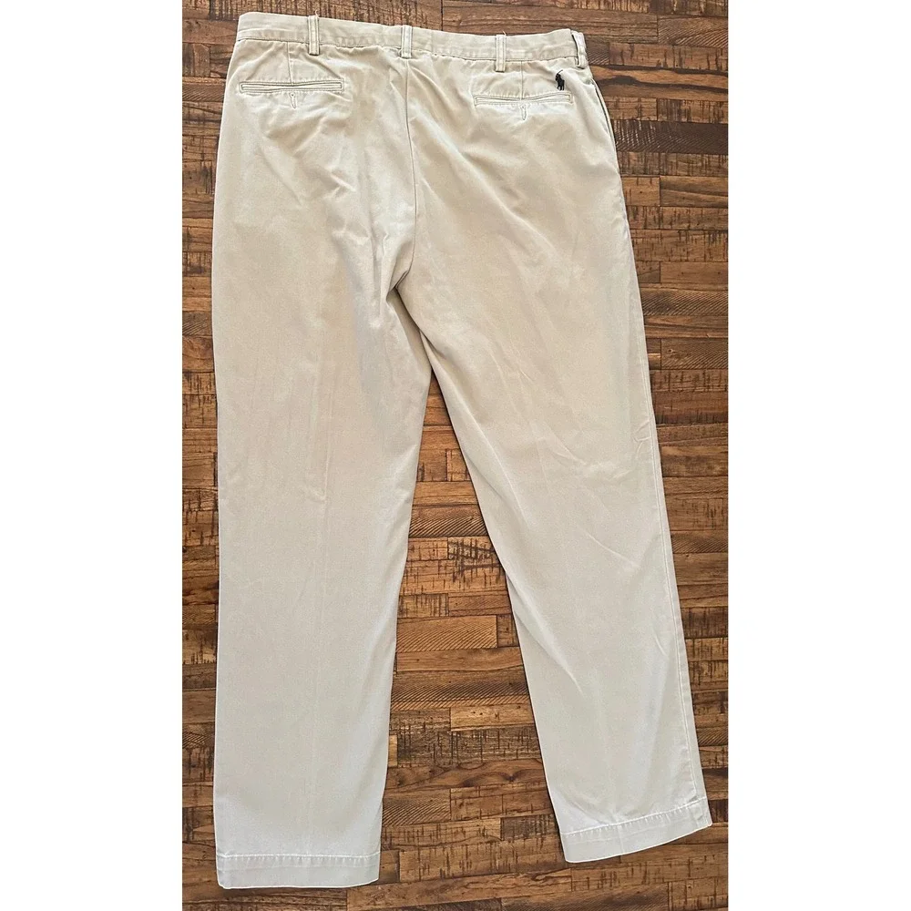Polo Ralph‎ Lauren Ethan Pant Men's Khaki Beige Cotton Trousers Pony Logo 38x34